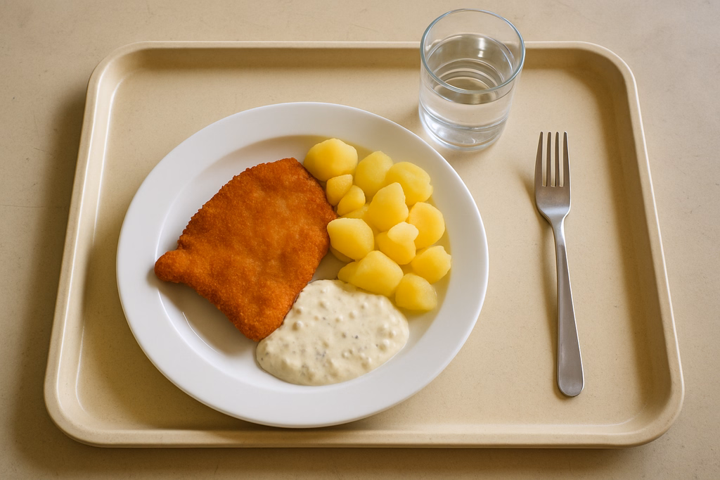 Gebackenes Schollenfilet mit Tatarensoße (AI Generated)
