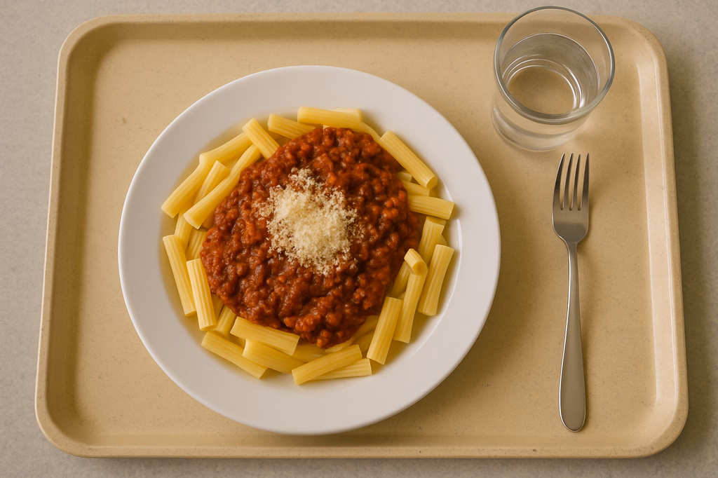 Makkaroni "al Ragòut" aus Rinderhack und Grana Padano (AI Generated)