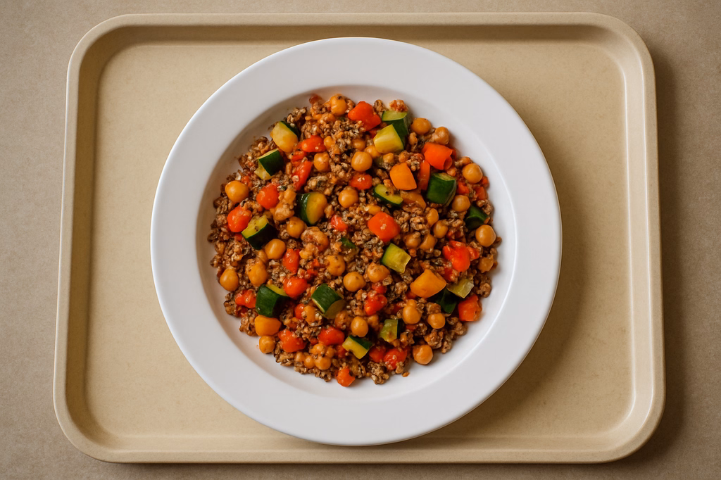 Bunte Quinoa Gemüsepfanne mit Sumach, Aprikosen & Nüssen (AI Generated)