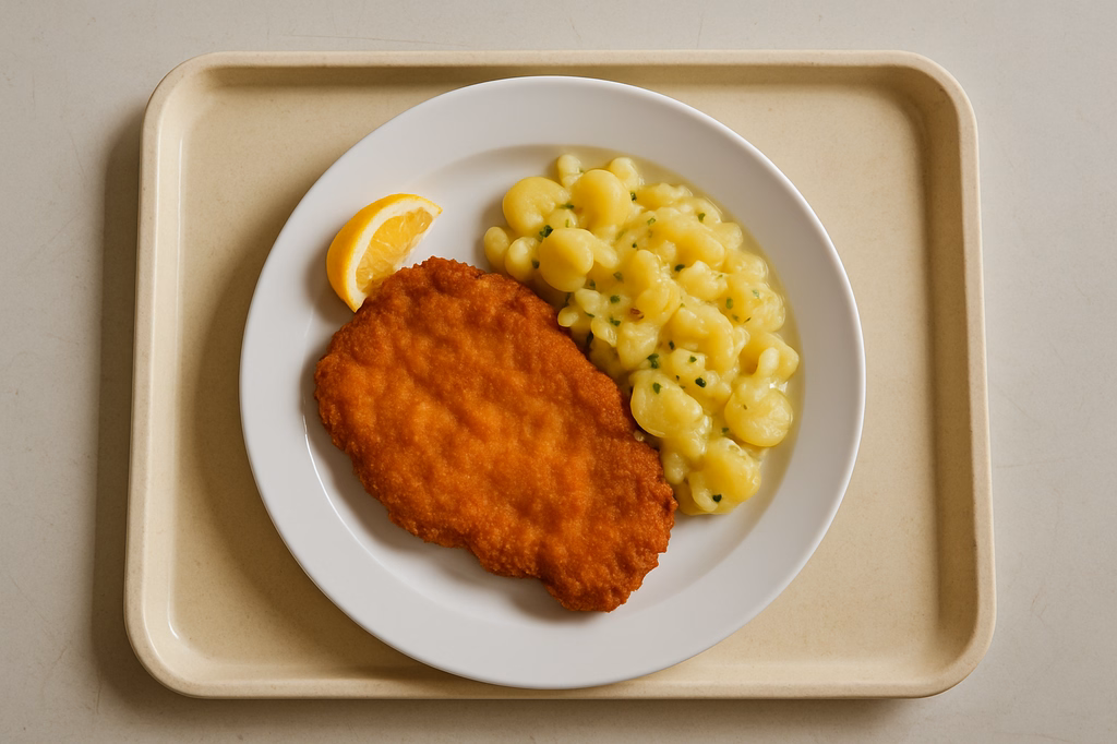 Schnitzel "Wiener Art" vom Schwein mit Kartoffelsalat (AI Generated)