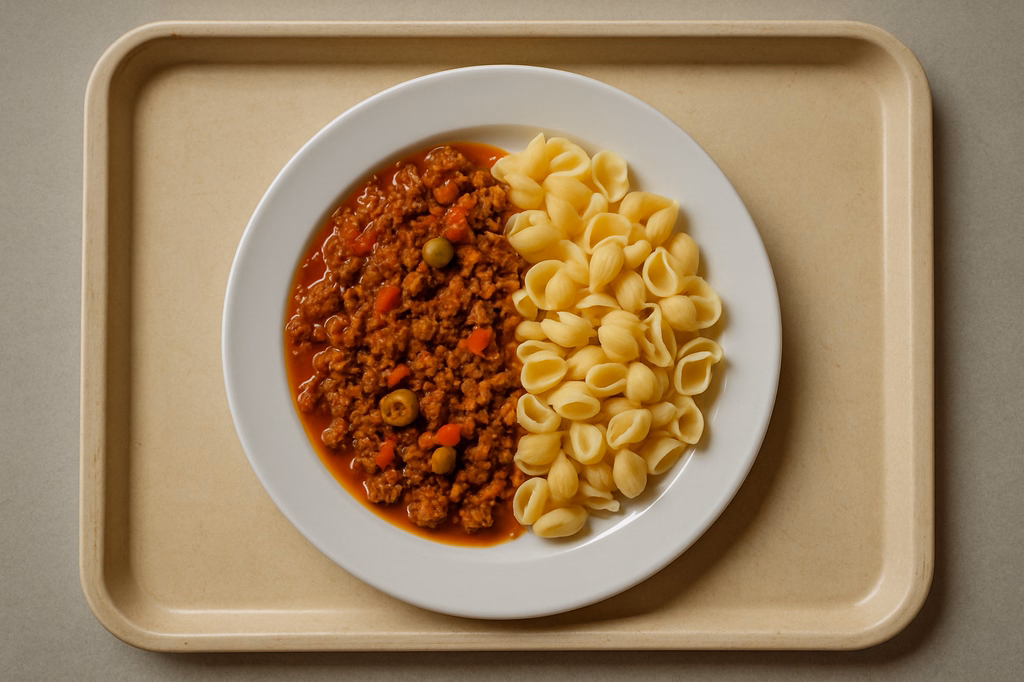 mensaVital: Brasilianische Picadillo mit Rinderhackfleisch und Nudeln (AI Generated)