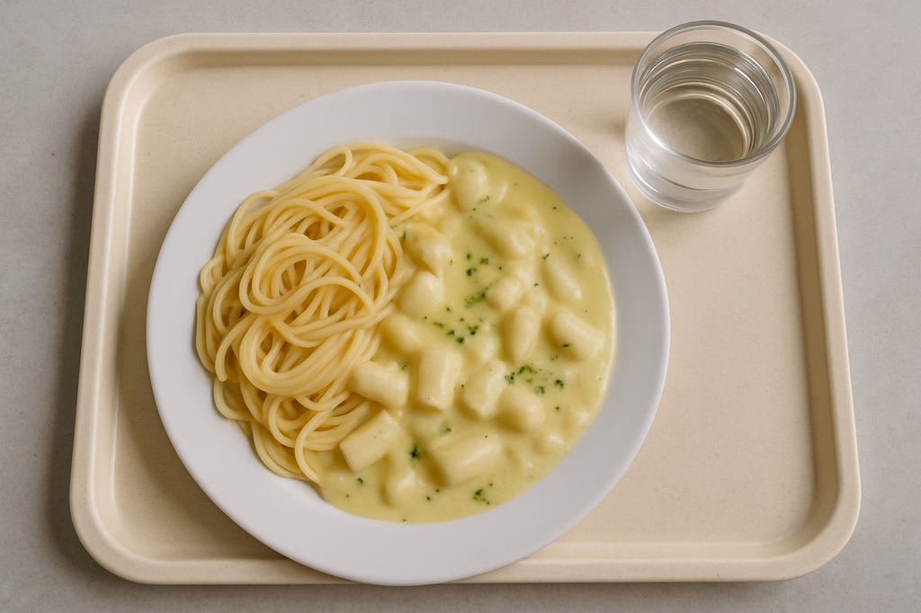 Spaghetti mit fränkischer Spargelsoße (AI Generated)