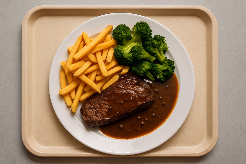 Rumpsteak vom Grill mit Pfeffer Portweinsoße (AI Generated)