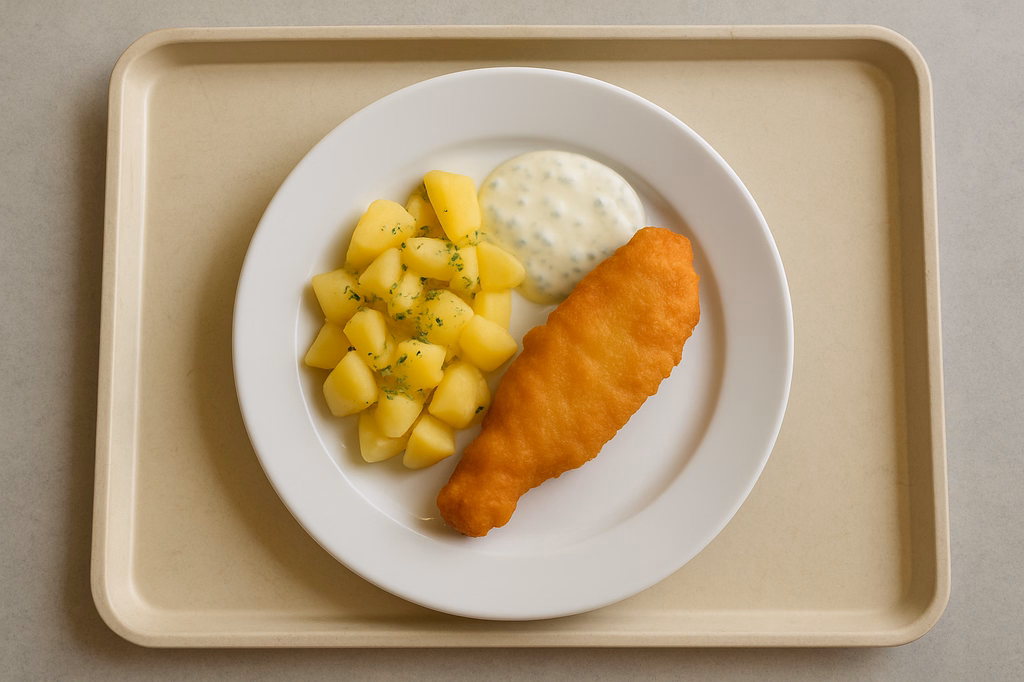 Seelachsfilet im Backteig mit Limetten - Joghurtdip (AI Generated)