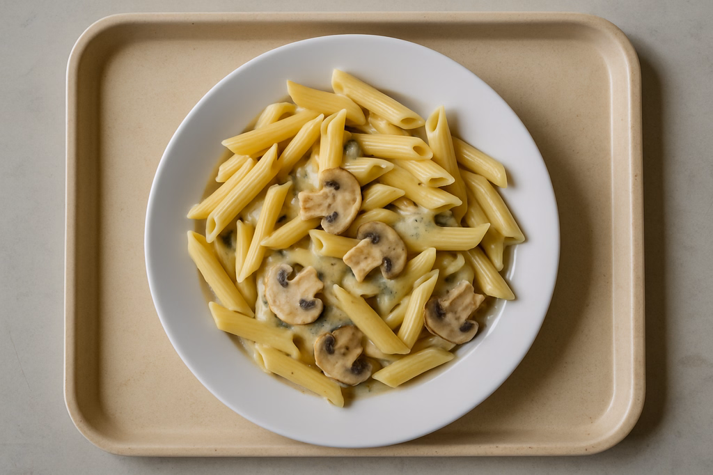 Penne mit Champignons in Kräuterrahmsoße (AI Generated)