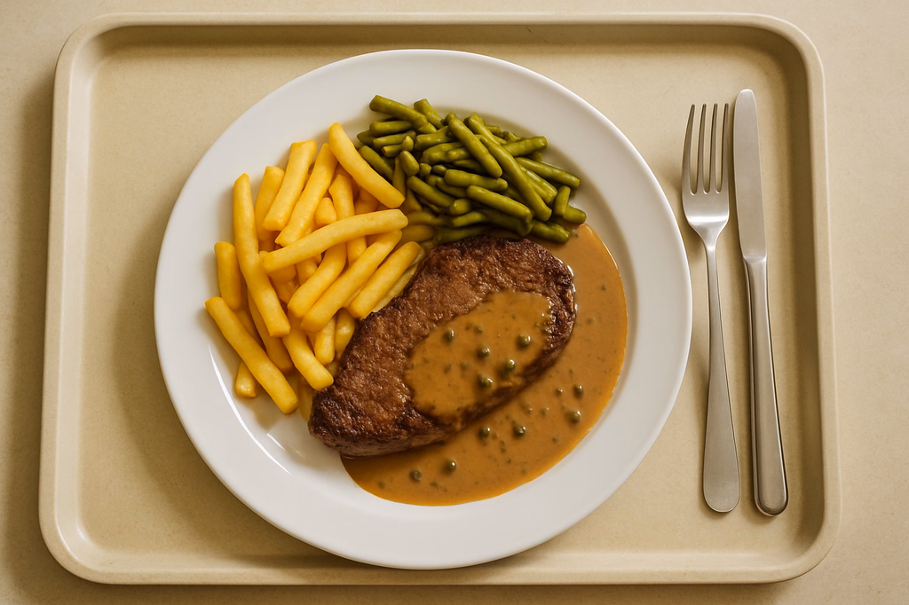 Rumpsteak vom Grill an Cognac - Pfeffersoße (AI Generated)