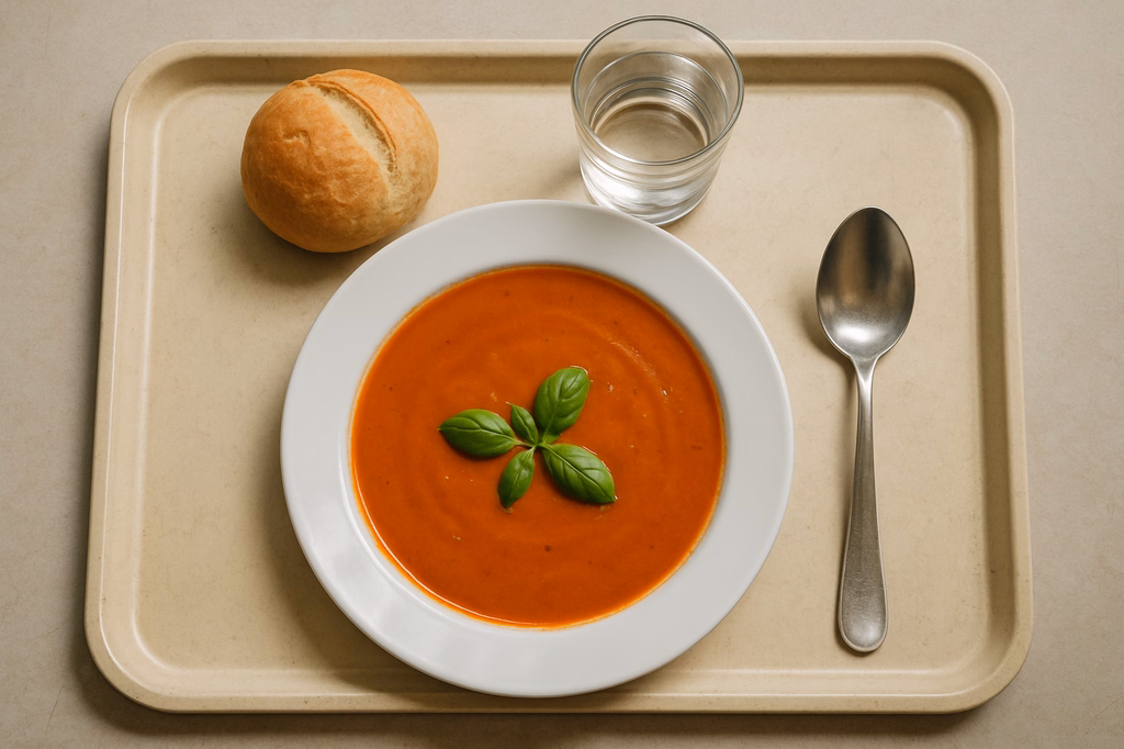 Tomatencremesuppe mit frischem Basilikum (AI Generated)