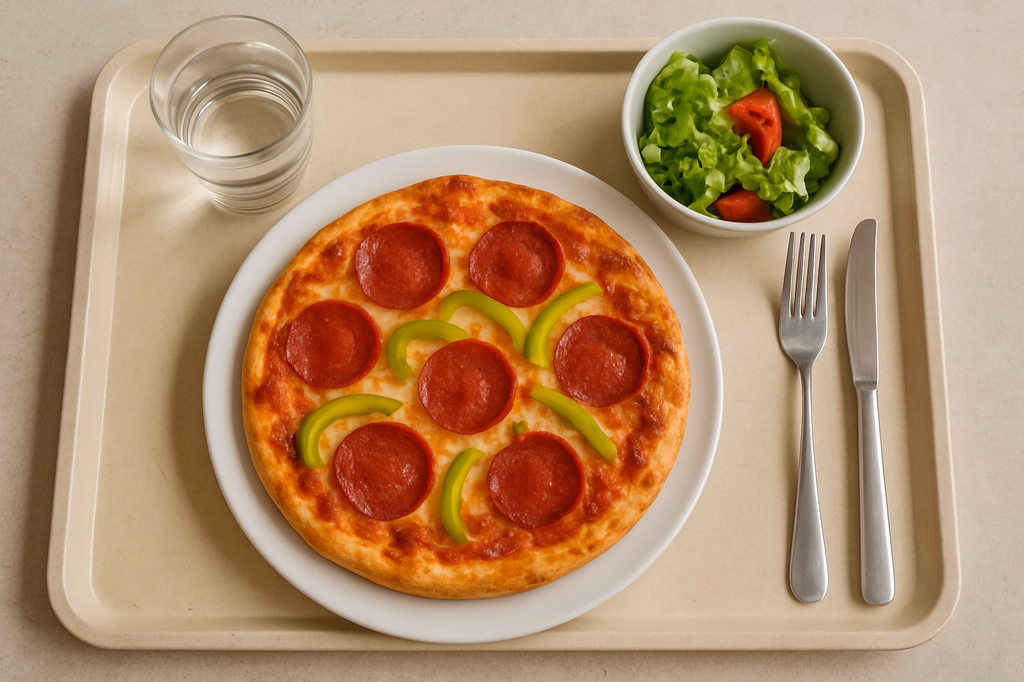 Pizza "Peperone" mit Peperonisalami und Paprika (AI Generated)