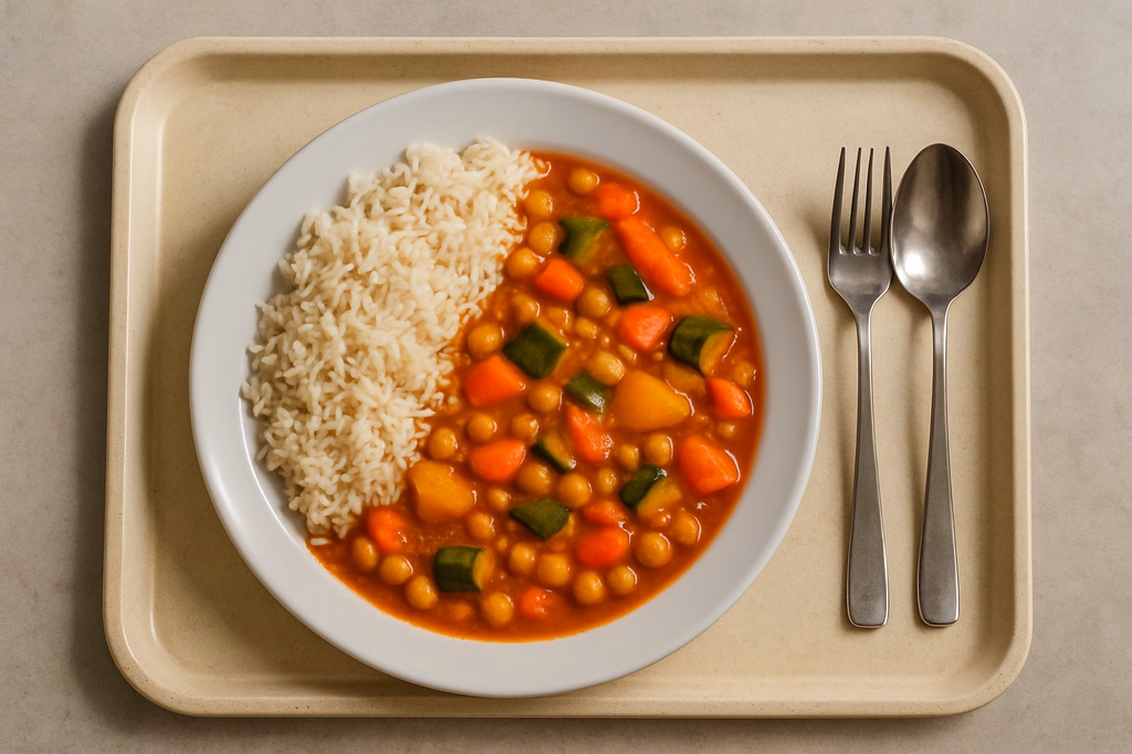 Spicy Masala Hot Pot mit Langkornreis (AI Generated)