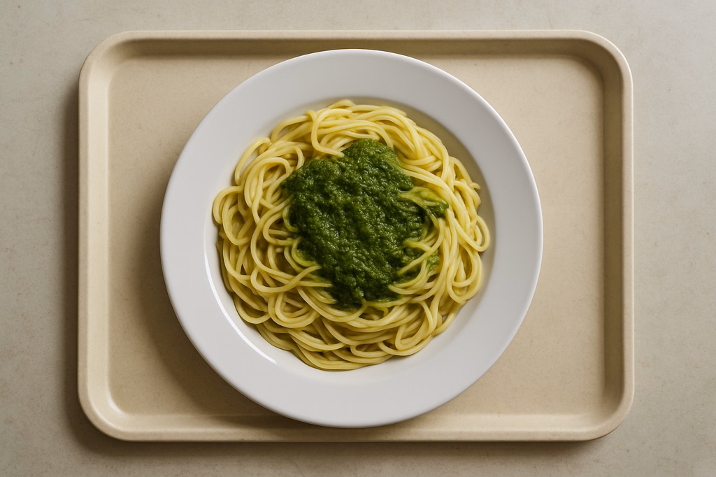 Spagetti mit Bärlauchpestosoße (AI Generated)