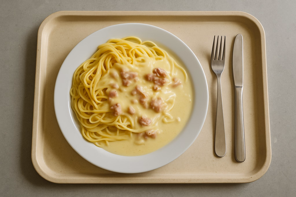 Pasta mit Carbonara - Soße Carbonara-Soße (AI Generated)