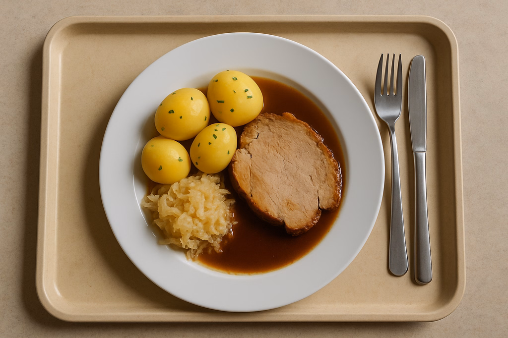 Ofenfrischer Schweinekammbraten in Biersoße (AI Generated)