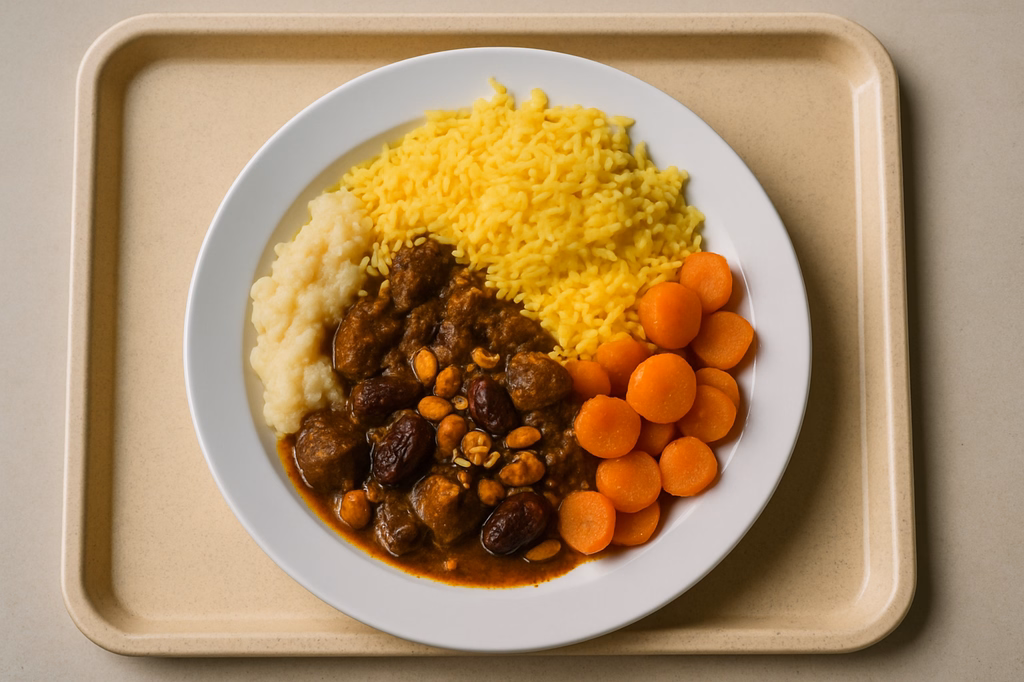 Marokkanisches Rinder Tajine mit Datteln & Nüssen (AI Generated)