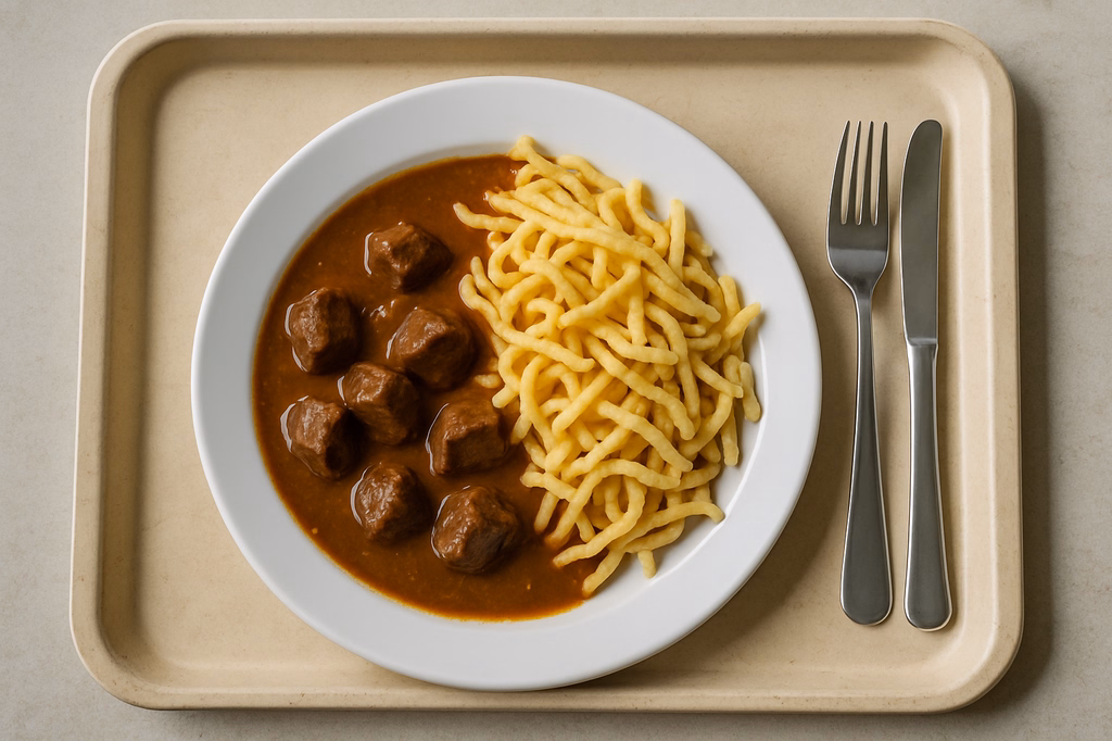 Rindergulasch marrokanisch Spätzle - lang (AI Generated)