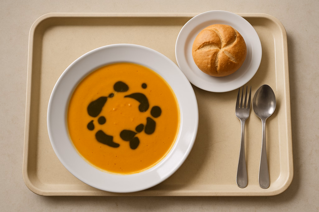 Kürbiscremesuppe mit steirischen Kürbiskernöl (AI Generated)
