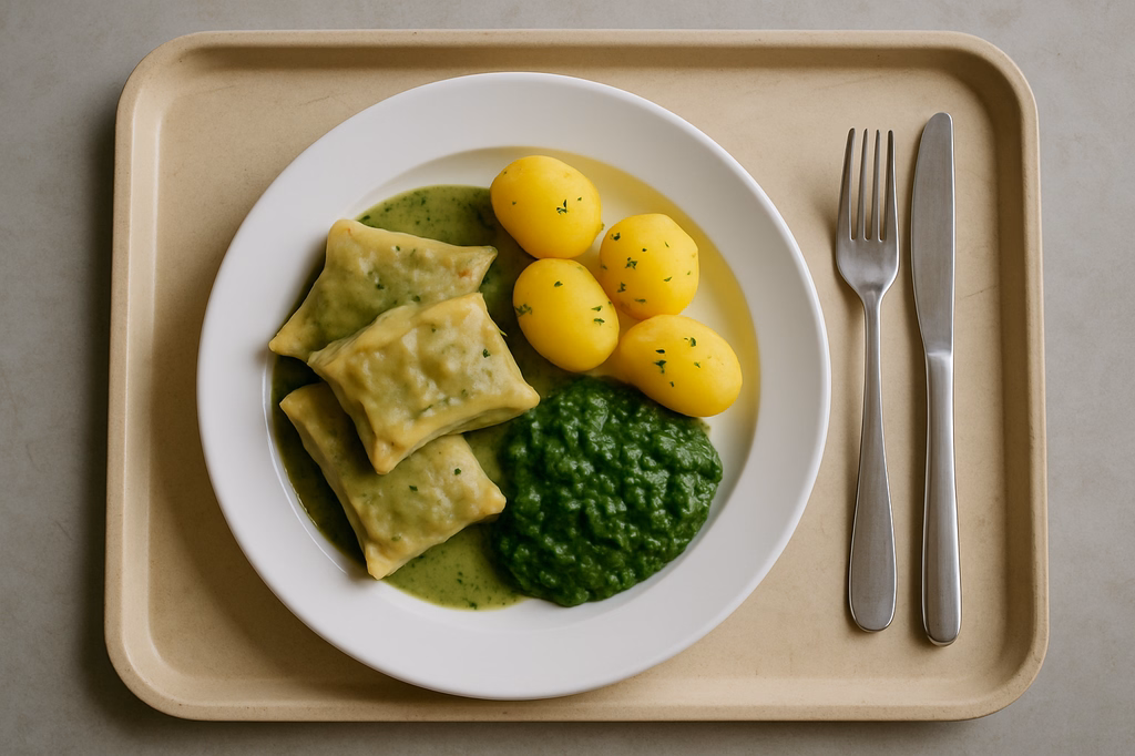 Gemüsemaultaschen mit Bärlauchsoße (AI Generated)