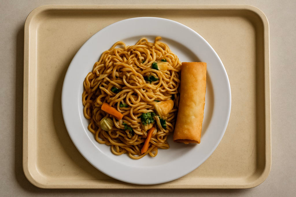 Gebackene Frühlingsrolle mit Gemüse - Mienudeln "Asia Style" (AI Generated)
