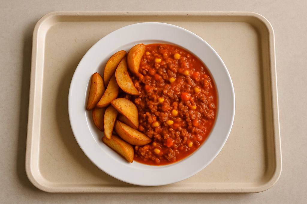 Brasilianischer Hackfleischeintopf mit Wedges (AI Generated)