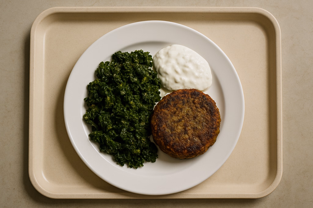 Grünkohl - Hanfbratling mit Ingwer - Joghurtdip (AI Generated)