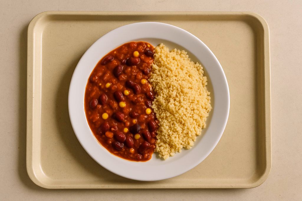 Chili sin carne "Texas Style" dazu Couscous (AI Generated)