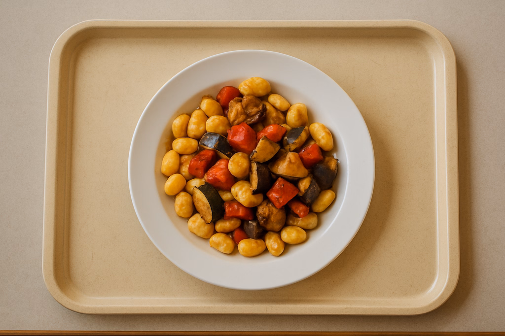 Gnocchi - vegan mit mediterranem Grillgemüse (AI Generated)