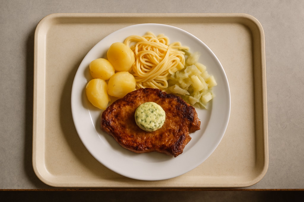 Schweinenackensteak vom Grill mit Kräuterbutter (AI Generated)