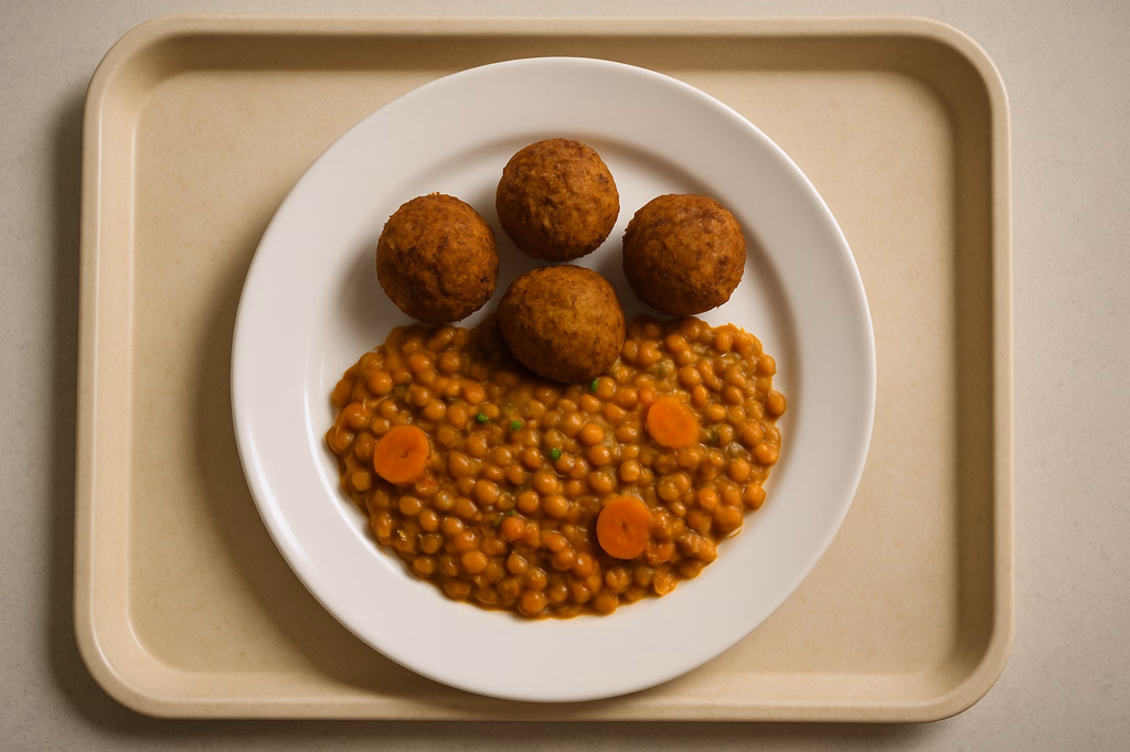 Falafelbällchen mit orientalisches Linsengemüse (AI Generated)
