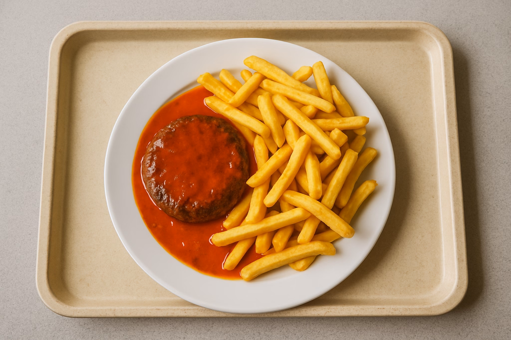 Hacksteak Paprikasoße Steakhouse Pommes (AI Generated)