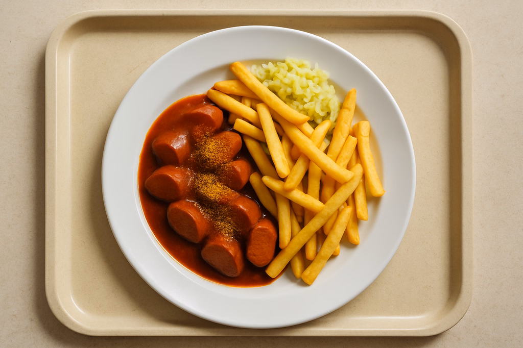 Vegane Currywurst "Sliced Style" (AI Generated)