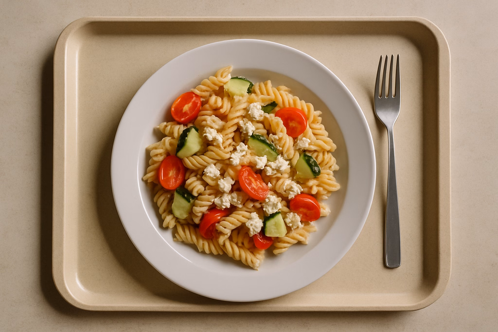 Sommerlicher Nudelsalat mit Fetakäse (AI Generated)