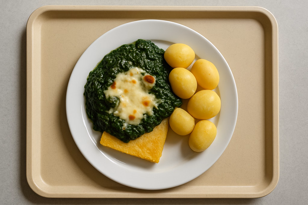 Polenta mit Spinat und Mozzarella überbacken (AI Generated)