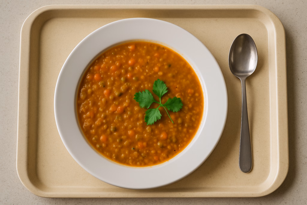 Orientalische Linsensuppe mit Harissa & frischem Koriander (AI Generated)