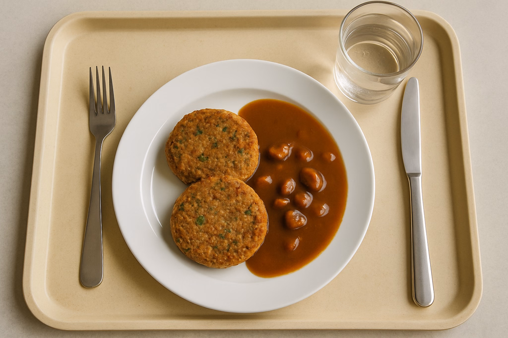 2 Quinoa - Erbsenfrikadellen mit Maronensoße (AI Generated)