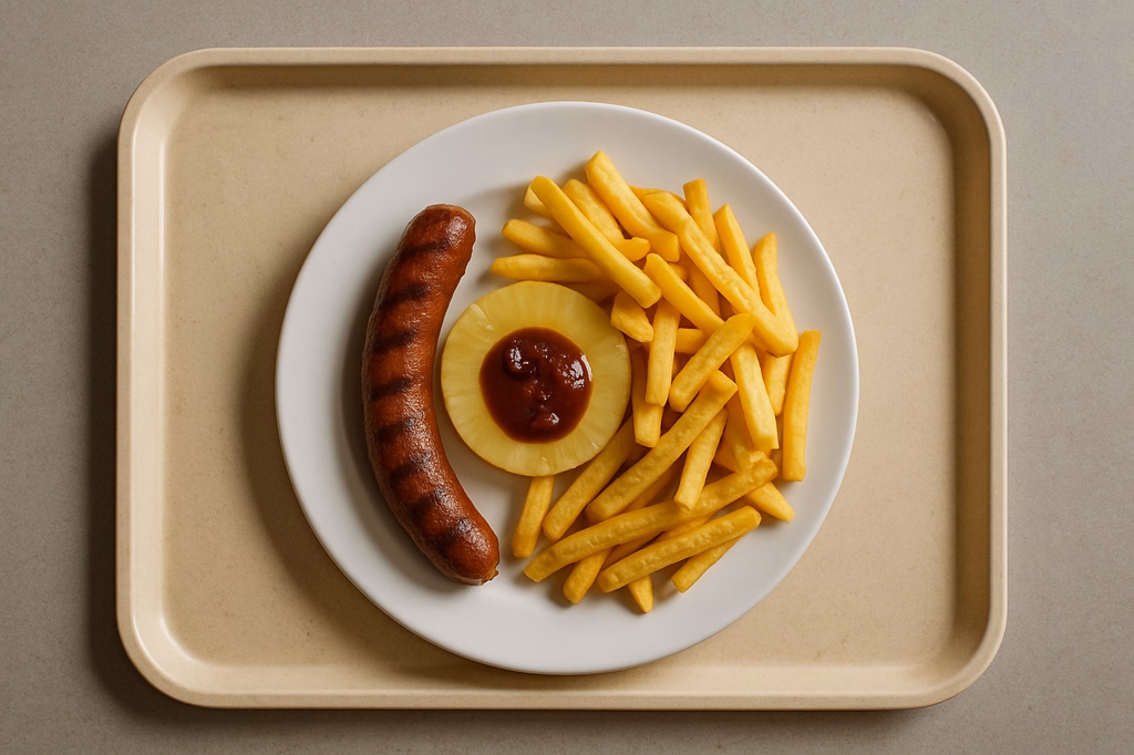 Beef Griller "american B.B.Q." mit Pineapple & Cranberries Pommes (AI Generated)
