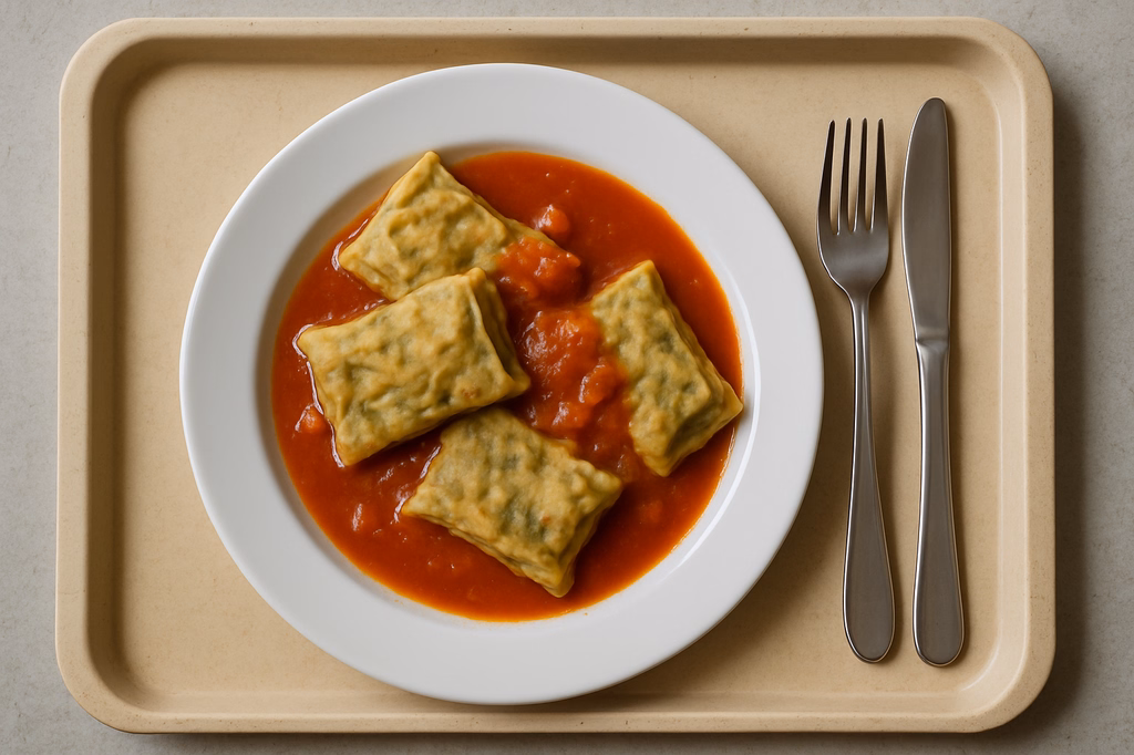 Schwäbische Gemüsemaultaschen Tomatensoße (AI Generated)