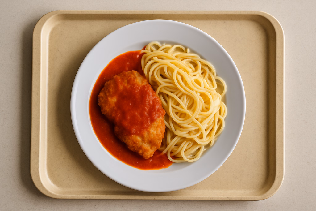 Hähnchenpicatta mit Tomatensoße Linguine (AI Generated)