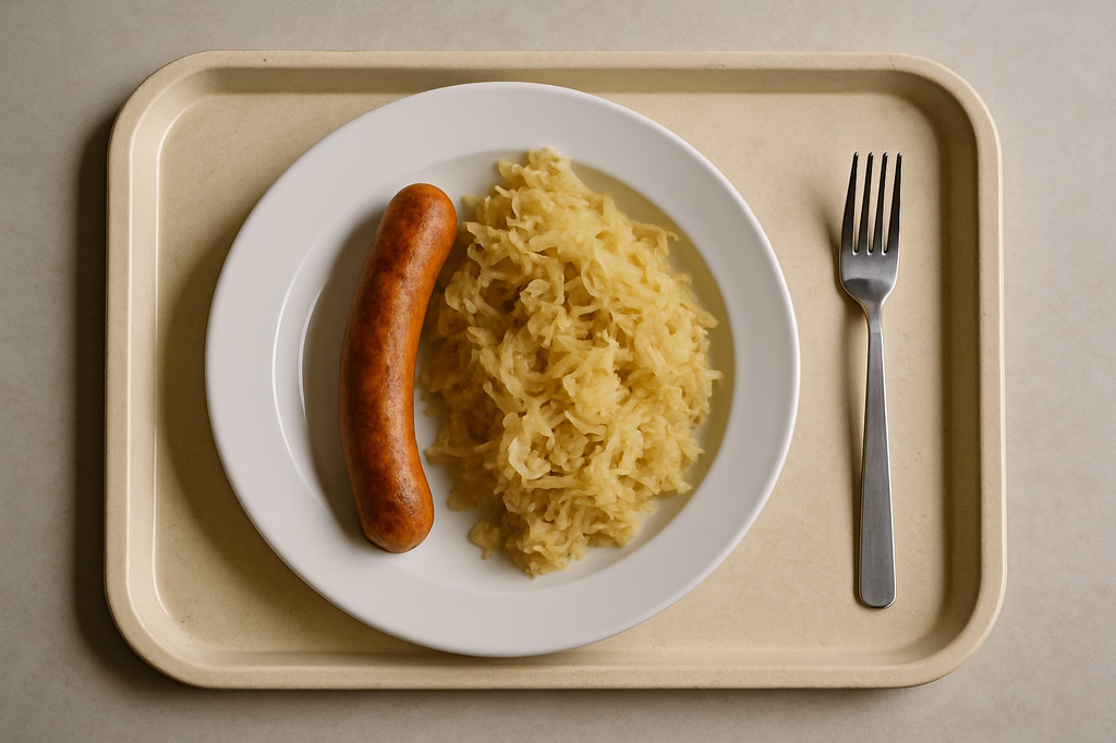 Vegane Bratwurst mit Sauerkraut (AI Generated)