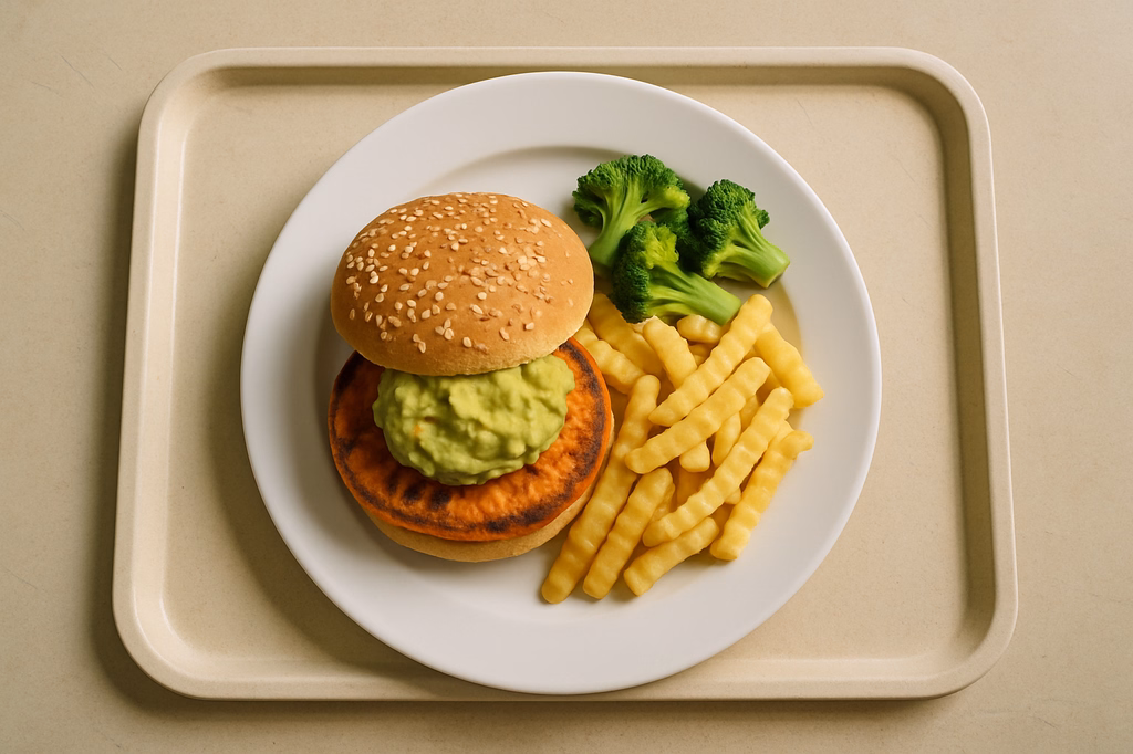 Süßkartoffel - Burger mit Guacamole (AI Generated)