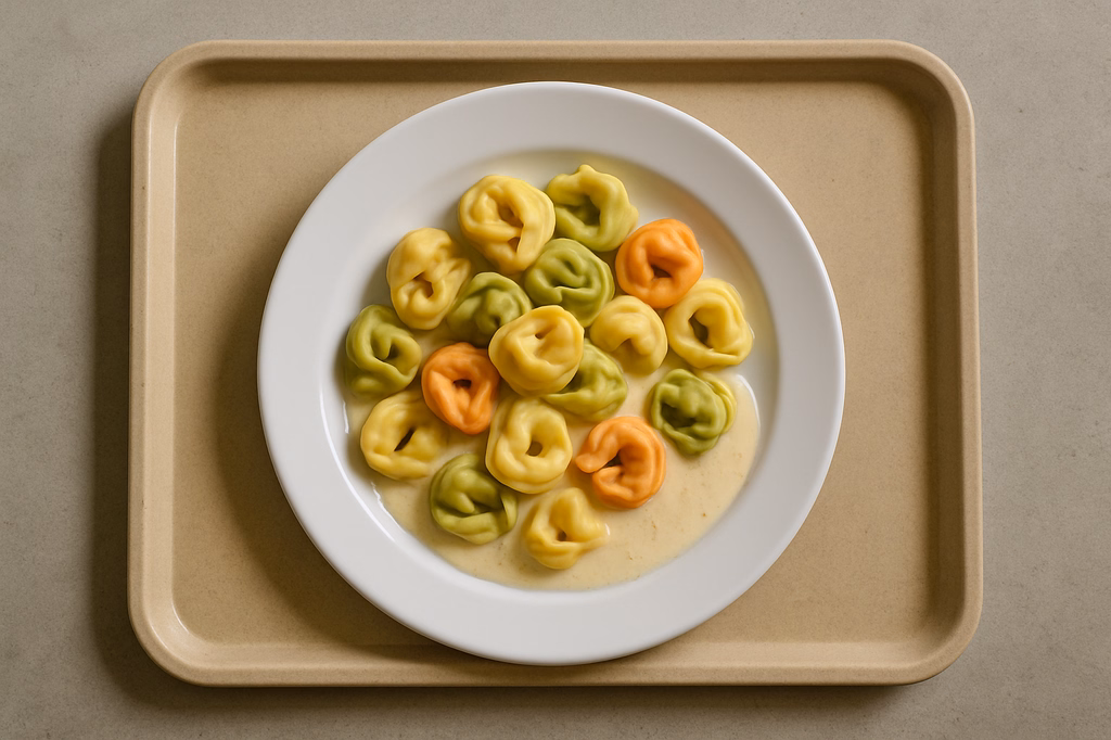Tortelloni "Tricolore" mit Sahnesoße (AI Generated)