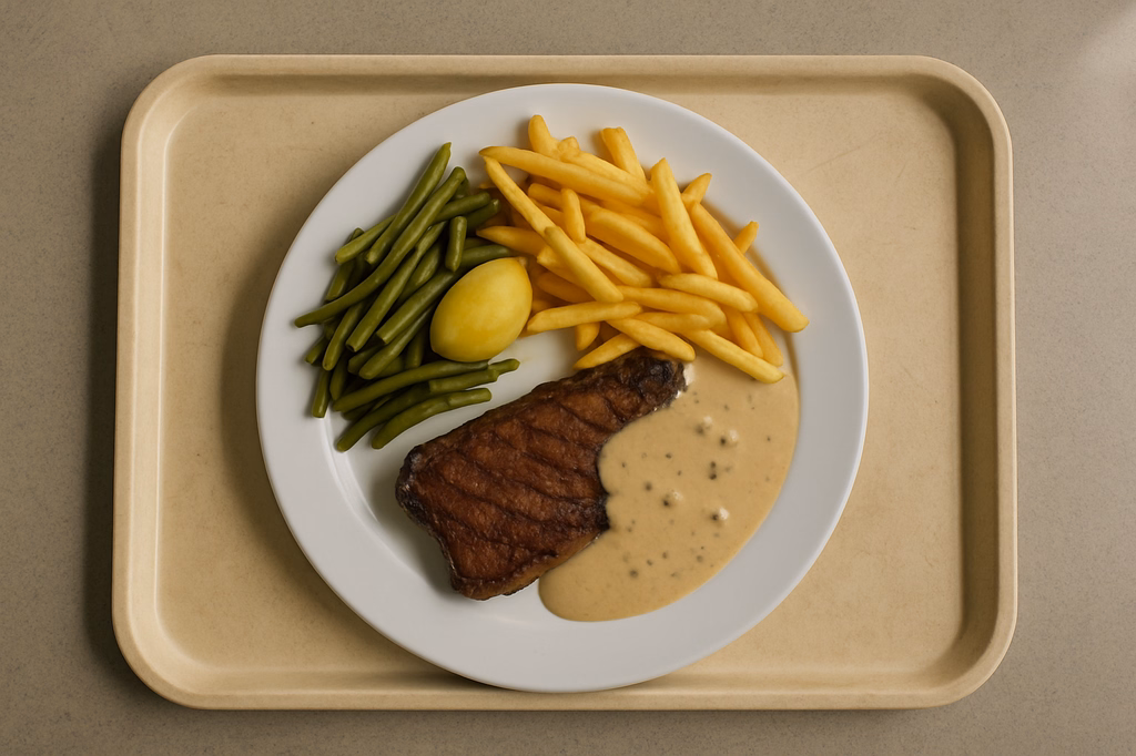 Rumpsteak vom Grill mit Pfefferrahmsoße (AI Generated)
