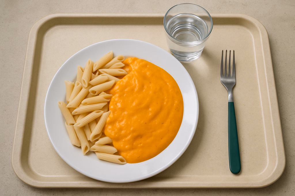 Pasta mit mit veganer Kürbiscreme Soße (AI Generated)