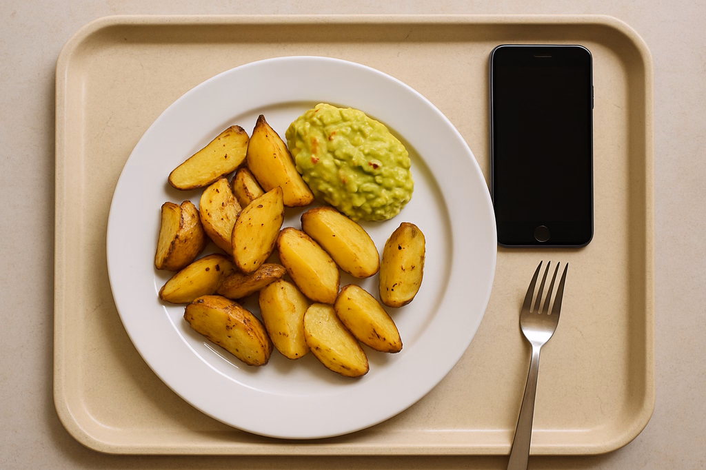 Ofenkartoffeln mit hausgemachtem Avocado-Chili-Dip (AI Generated)
