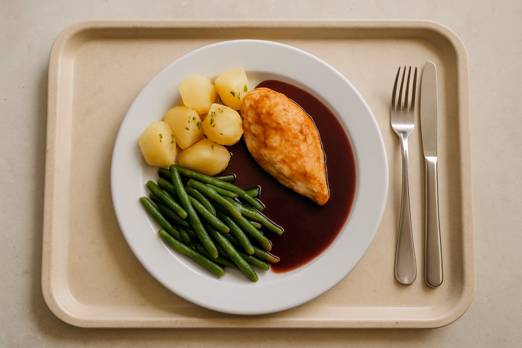 Hähnchenbrust mit Rotweinsoße (AI Generated)