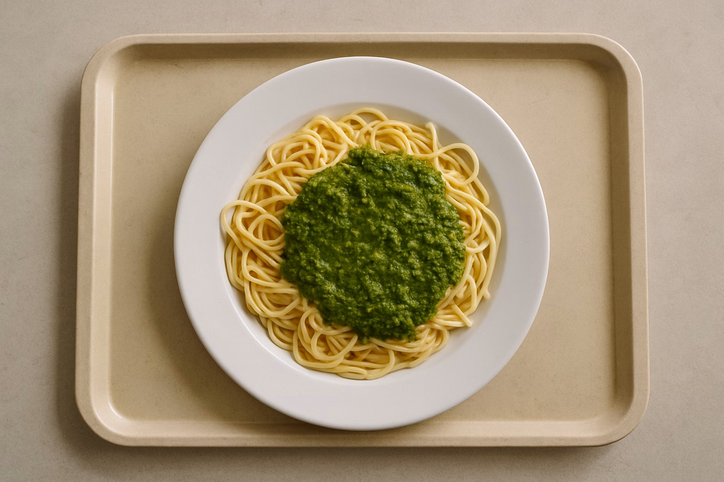 Pasta mit Pestosoße "Genovese" (AI Generated)