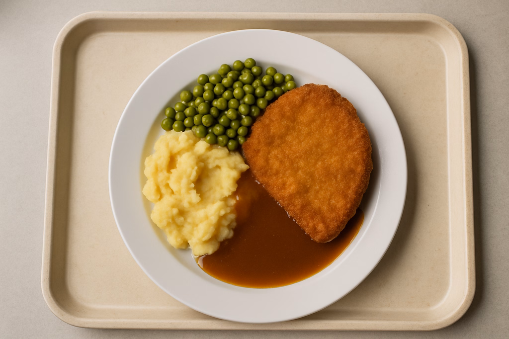 Knusperschnitzel vom Schwein mit Bratensoße (AI Generated)