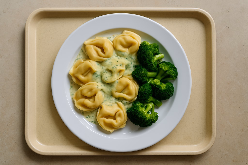 Vegane Tortelloni mit Gemüsefüllung und Veganer Kräutersoße (AI Generated)