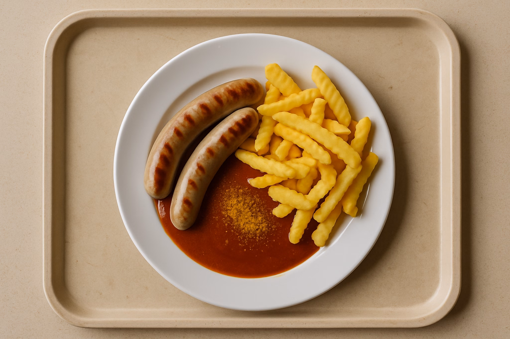 Ein Paar fränkische Bratwürste Currysoße (AI Generated)