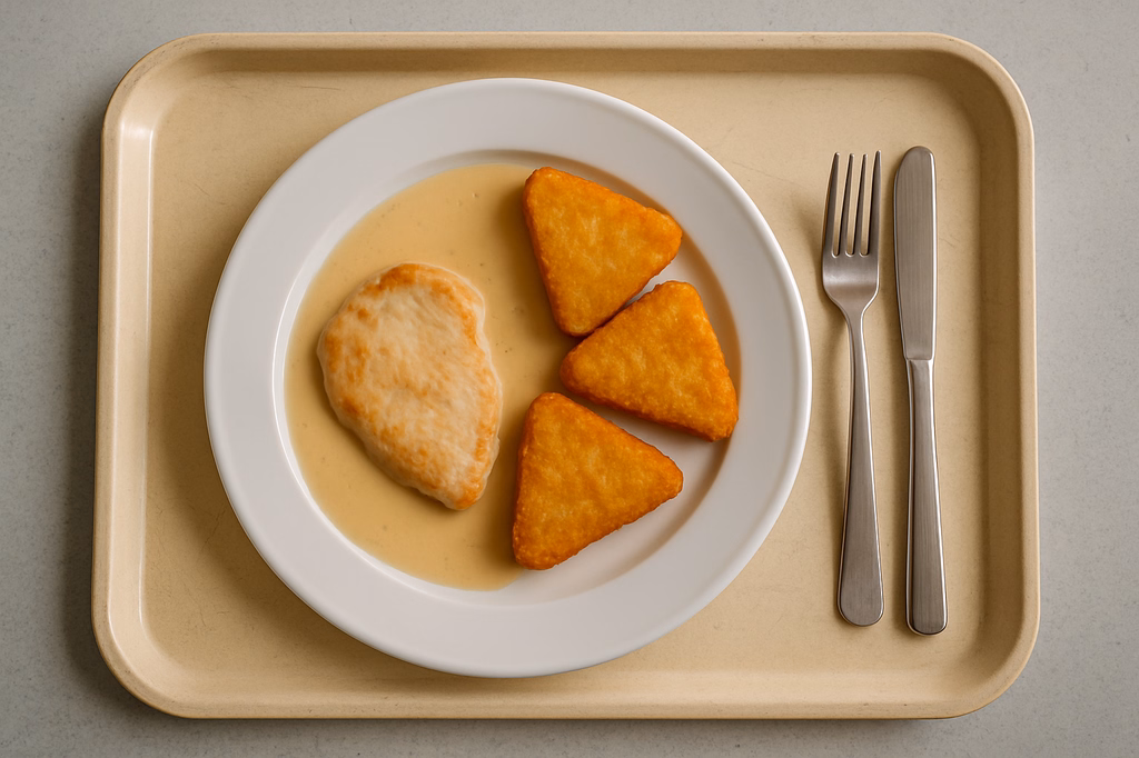 Putenbruststeak an Rahmsoße und Röstiecken (AI Generated)