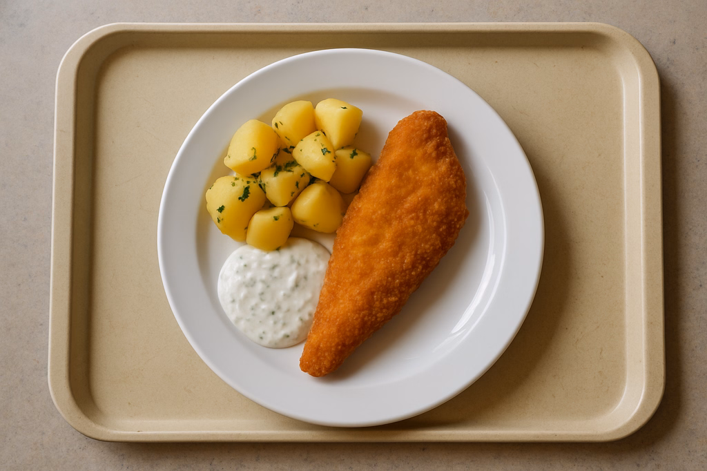 Gebackenes Schollenfilet mit hausgemachtem Kräuterdip (AI Generated)