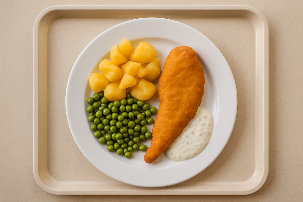 Seelachsfilet im Backteig mit hausgemachter Remouladensoße (AI Generated)